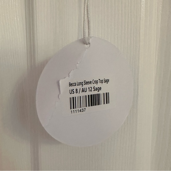 Princess Polly Becca long sleeve crop top in sage. - Picture 4 of 4